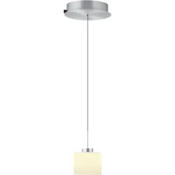 Pendellampe Abby Silber Metall 15 cm 180 cm - Farbe: Aluminium eloxiert - LED - Lichtfarbe: Extra warmweiss - Pendellampe- LED Energiesparlampe