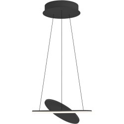 Pendellampe Haley Schwarz Metall 45 cm 180 cm - LED - Lichtfarbe: Extra warmweiss - Kaltes Tagesweiss - Pendellampe- LED Energiesparlampe