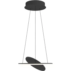 Pendellampe Haley Schwarz Metall 45 cm 180 cm - LED - Lichtfarbe: Extra warmweiss - Kaltes Tagesweiss - Pendellampe- LED Energiesparlampe