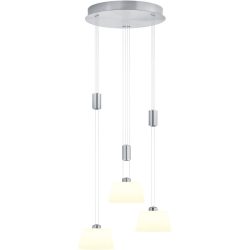 Pendellampe Elegance Grau Metall 43 cm 150 cm - Farbe: Nickel matt - LED - Lichtfarbe: Extra warmweiss - Pendellampe- LED Energiesparlampe