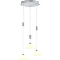 Pendellampe Elegance Grau Metall 43 cm 150 cm - Farbe: Nickel matt - LED - Lichtfarbe: Extra warmweiss - Pendellampe- LED Energiesparlampe