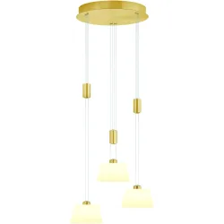 Pendellampe Elegance Mehrfarbig Metall 43 cm 150 cm - Farbe: messing matt - LED - Lichtfarbe: Extra warmweiss - Pendellampe- LED Energiesparlampe
