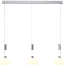 Pendellampe Elegance Grau Metall 100 cm 150 cm - Farbe: Nickel matt - LED - Lichtfarbe: Extra warmweiss - Pendellampe- LED Energiesparlampe