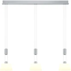 Pendellampe Elegance Grau Metall 100 cm 150 cm - Farbe: Nickel matt - LED - Lichtfarbe: Extra warmweiss - Pendellampe- LED Energiesparlampe