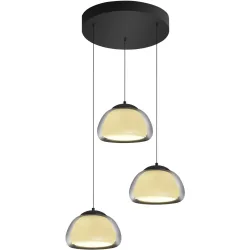Pendellampe Luxxo Schwarz Metall 55 cm 180 cm - LED - Lichtfarbe: Extra warmweiss - Pendellampe- LED Energiesparlampe