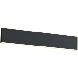 Wandlampe Delta-B Schwarz Metall 30 cm 4 cm - LED - Lichtfarbe: Extra warmweiss - Wandlampe- LED Energiesparlampe
