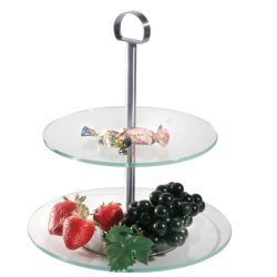 Etagère Contacto Bander Transparent Edelstahl/Glas 29 cm - Etagère