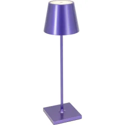 Tischlampe Aline Lila Aluminium 11 cm 38 cm - LED - Lichtfarbe: Extra warmweiss - Tischlampe- LED Energiesparlampe