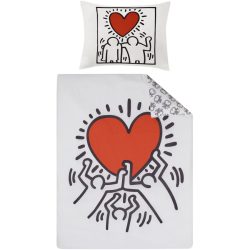 Keith Haring - Love Bettwäsche Set, 160 x 210 cm + 50 x 70 cm, Multicolor