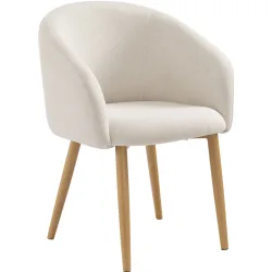 Armlehnstuhl 2er-Set Holmari Beige/Braun Stoff/Holz 64.5 cm - Farbe: Beige, Braun - Material: Strukturstoff, Holz - Armlehnstuhl 2er-Set