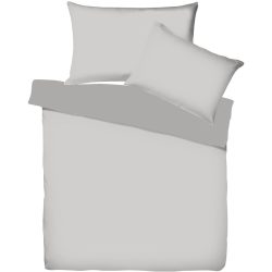 Living Home Kissenbezug Uni Doubleface Silber/Grau Baumwolle 65 cm 65 cm - Farbe: Silber/Schiefer - Kissenbezug