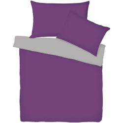 Living Home Kissenbezug Uni Doubleface Lila/Grau Baumwolle 50 cm 70 cm - Farbe: Pflaume/Schiefer - Kissenbezug
