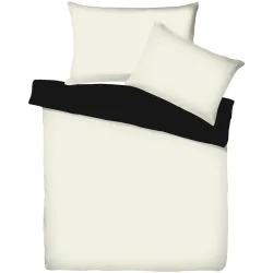 Living Home - Uni Satin Doubleface Kissenbezug, 65 x 65 cm, Écru