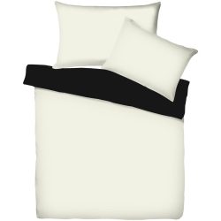 Living Home Kissenbezug Uni Doubleface Weiss/Schwarz Baumwolle 65 cm 100 cm - Farbe: Wollweiss/Schwarz - Kissenbezug