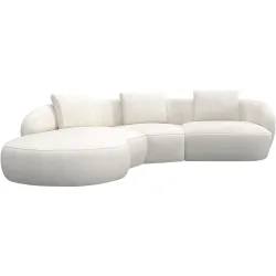 Ecksofa Koa Beige Stoff 281 cm 225 cm - Farbe: vanille - Ecksofa