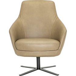 Sessel Nexa Braun Leder 71 cm 83 cm Drehbar - Farbe: nougat - Sessel