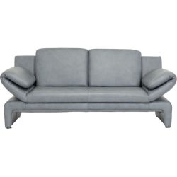 Sofa Astra Blau/Grau Leder 281 cm 83 cm Ausklappbar - Farbe: sky - Möbel Konfigurator: Traummöbel individuell zusammenstellen - Sofa
