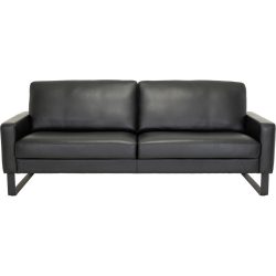 Sofa Devin Schwarz Leder 202 cm 90 cm - Möbel Konfigurator: Traummöbel individuell zusammenstellen - Sofa