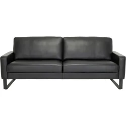 Sofa Devin Schwarz Leder 202 cm 90 cm - Möbel Konfigurator: Traummöbel individuell zusammenstellen - Sofa