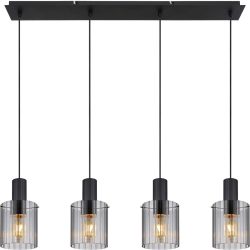 Pendellampe Coria Schwarz Glas/Metall 14 cm 120 cm - Material: Metall/Glas - Pendellampe