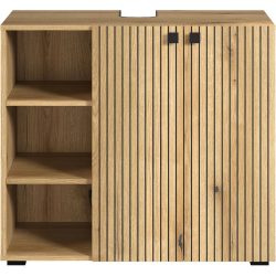 Waschbeckenunterschrank Garfield Braun Holz 90 cm 79 cm - Farbe: eiche - Material: Holzwerkstoff - Waschbeckenunterschrank