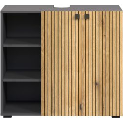 Waschbeckenunterschrank Garfield Grau Holz 90 cm 79 cm - Farbe: anthrazit - Material: Holzwerkstoff - Waschbeckenunterschrank