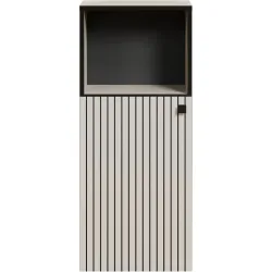 Badezimmerschrank Garfield Grau Holz 40 cm 95 cm 31 cm - Farbe: hellgrau - Material: Holzwerkstoff - Badezimmerschrank