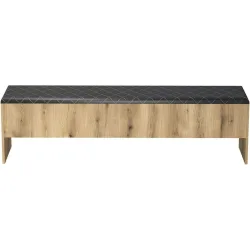 Bank Beatrice Braun Holz 185 cm 30 cm - Farbe: eiche - Material: Holzwerkstoff - Bank