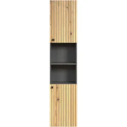 Hochschrank Garfield Grau Holz 40 cm 186 cm 31 cm - Farbe: anthrazit - Material: Holzwerkstoff - Hochschrank