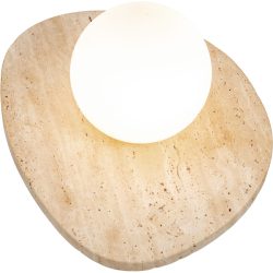 Wandlampe Cara Weiss/Beige Glas/Stein 30 cm 15 cm - Farbe: natur/weiss - Wandlampe