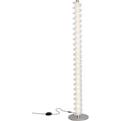 Stehlampe Flora Silber Kunststoff/Metall 25 cm 140 cm - LED - Lichtfarbe: Extra warmweiss - Material: Metall/Kunststoff - Stehlampe- LED