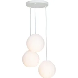 Pendellampe Milena Weiss Kunststoff/Metall 38 cm 130 cm - Material: Metall/Kunststoff - Pendellampe
