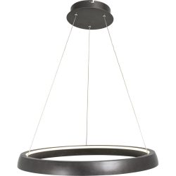 Pendellampe Mira Grau Aluminium/Metall 60 cm 150 cm - Farbe: anthrazit - LED - Lichtfarbe: Extra warmweiss - Material: Metall/Aluminium - Pendellampe-