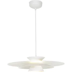 Pendellampe Pauline Weiss Kunststoff/Metall 50 cm 120 cm - LED - Lichtfarbe: Extra warmweiss - Material: Metall/Kunststoff - Pendellampe- LED