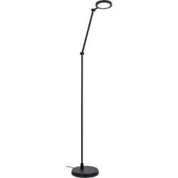 Stehlampe Alberta Schwarz Aluminium/Metall 34 cm 149 cm - LED - Lichtfarbe: Extra warmweiss - Material: Metall/Aluminium - Stehlampe- LED