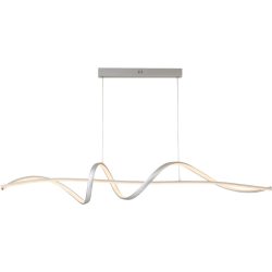 Pendellampe Atlanta Silber Kunststoff/Metall 120 cm 120 cm - LED - Lichtfarbe: Extra warmweiss - Material: Metall/Kunststoff - Pendellampe- LED