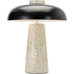 Tischlampe Berja Schwarz Stein 26 cm 32 cm - Tischlampe