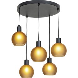 Pendellampe Carini Schwarz Glas/Metall 48 cm 120 cm - Material: Metall/Glas - Pendellampe