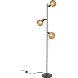 Stehlampe Carini Glas/Metall schwarz 3xE14 - Material: Metall/Glas - Stehlampe