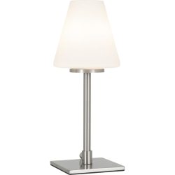 Tischlampe Makka Grau Glas/Metall 9 cm 25 cm - Farbe: Nickel - LED - Lichtfarbe: Warmweiss - Material: Metall/Glas - Tischlampe- LED Energiesparlampe