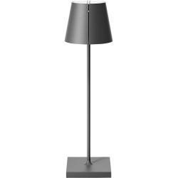 Tischlampe Nuindie Tango Schwarz Aluminium 11 cm 38 cm - Farbe: anthrazit - LED - Lichtfarbe: Extra warmweiss - Tischlampe- LED Energiesparlampe