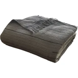 Wohndecke Helsinki Grau/Grün Baumwolle 200 cm 150 cm - Material: Baumwolle/Acryl - Wohndecke