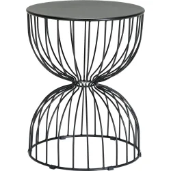 Beistelltisch Lior Schwarz Metall 40 cm - Beistelltisch