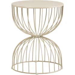 Beistelltisch Lior Beige/Grau Metall 40 cm - Farbe: Greige - Beistelltisch