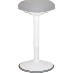 MyDeal Bürohocker Kaio Grau/Weiss Kunststoff/Stoff 35 cm 57.5 cm - Farbe: weiss/grau - Material: Stoff/Kunststoff - Bürohocker