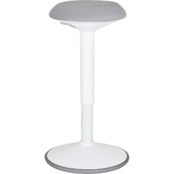 MyDeal Bürohocker Kaio Grau/Weiss Kunststoff/Stoff 31 cm 55 cm - Farbe: weiss/grau - Material: Stoff/Kunststoff - Bürohocker