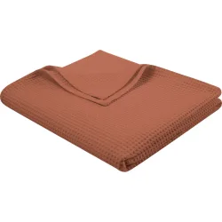 Wohndecke Lori Braun/Rot Baumwolle 210 cm 150 cm - Farbe: terra - Wohndecke
