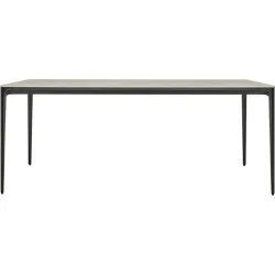Tisch Brimsley Schwarz/Weiss Stein/Aluminium 90 cm - Farbe: weiss/schwarz - Material: Stein, Aluminium - Tisch