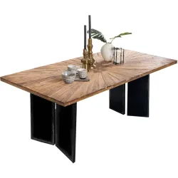 Esstisch Anter Schwarz Holz 180 cm - Farbe: natur - Material: Teak - Esstisch