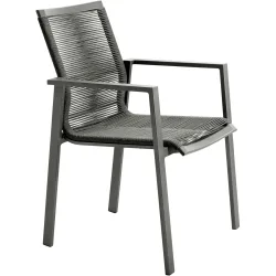 LIVIQUE, Gartensessel Matteo anthrazit Aluminium T 64 cm - Gartensessel - Wetterfeste Gartenmöbel & Accessoires